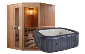 Finská sauna Marimex SISU XL + Vířivý bazén MSPA Otium M-OT061