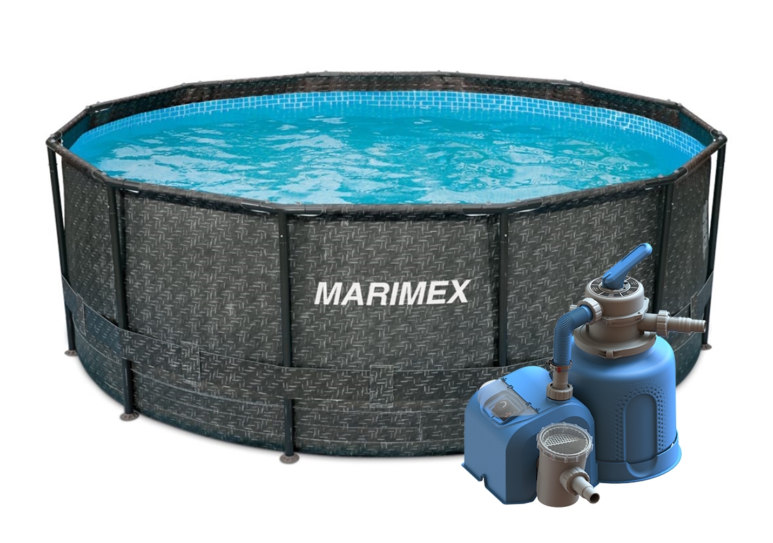 Levně Bazén Marimex Florida 3,66x1,22 m s pískovou filtrací - motiv RATAN