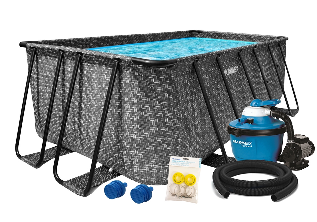 Levně Bazén Marimex Florida Premium 2,15x4,00x1,22 m s pískovou filtrací a příslušenstvím - motiv RATAN