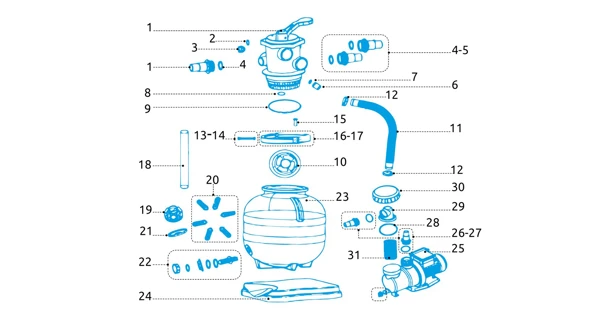 6cestný ventil k filtraci ProStar Profi 4,  6 a 8