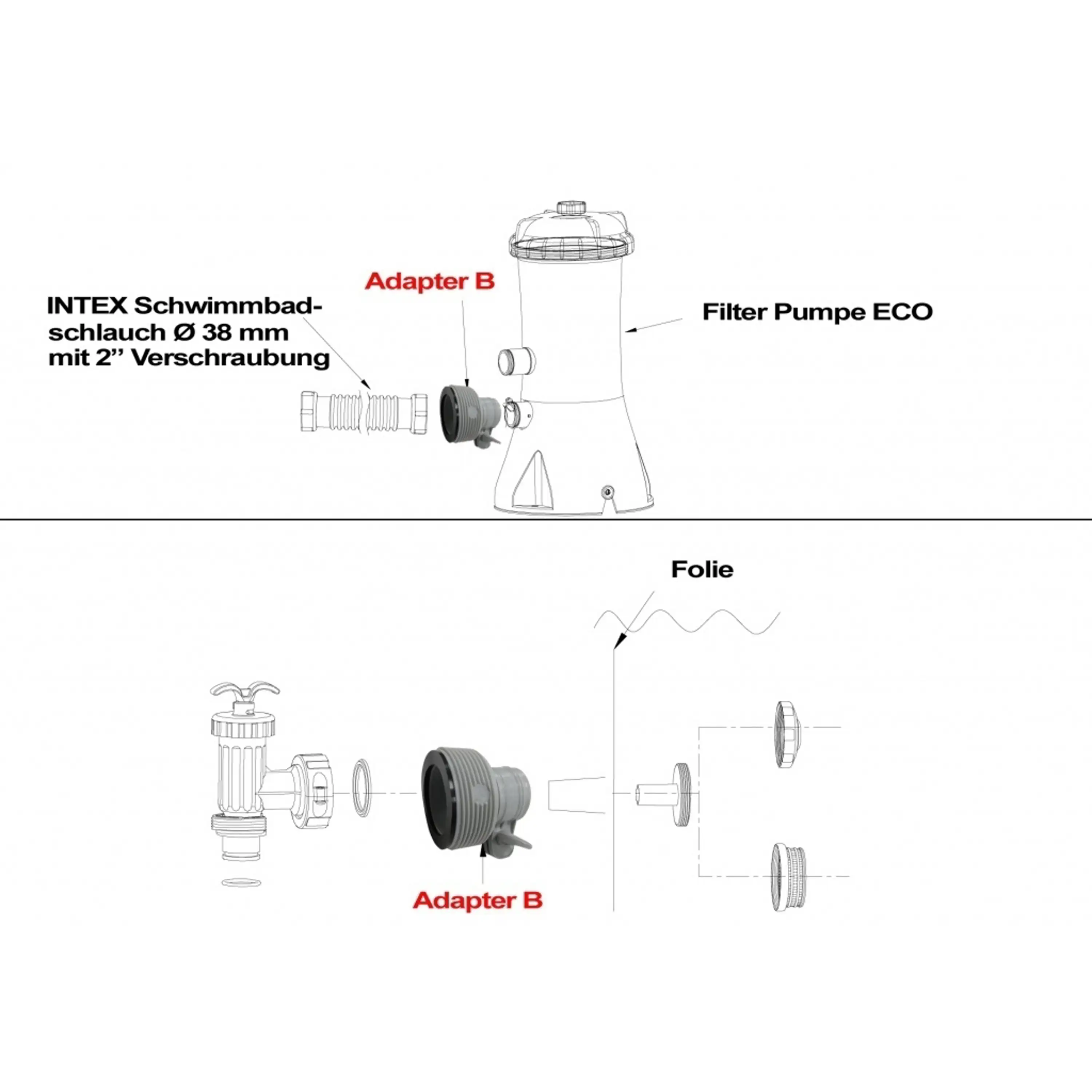 Marimex | Adaptér B k propojení bazénů Intex (2 ks) | 10624281 Obrázek