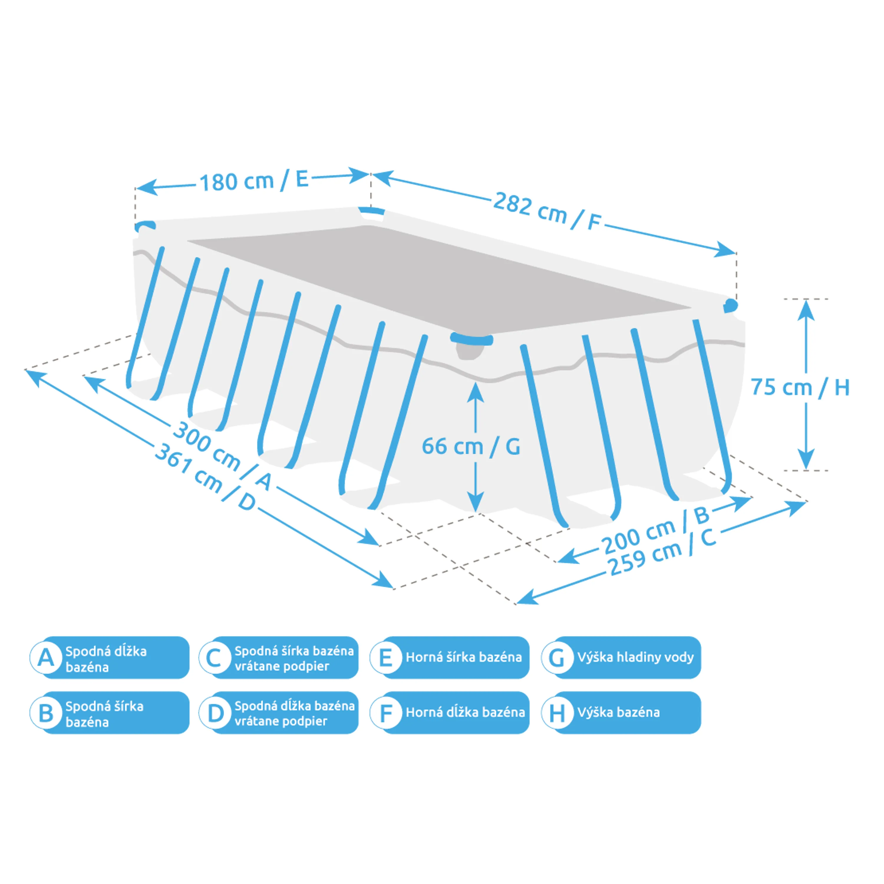 Intex Metal Frame 300 x 200 x 75 cm 28272NP Obrázek