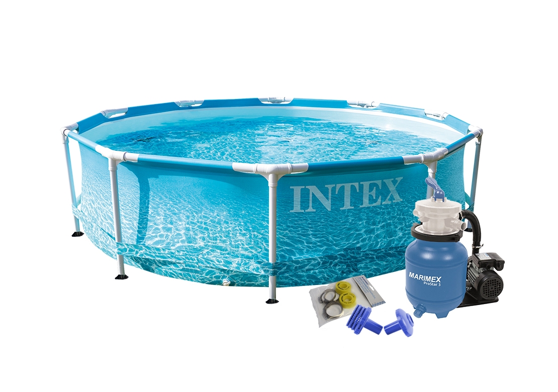 Intex | Bazén Florida 3,05x0,76 m s pískovou filtrací - motiv BEACHSIDE | 19900114
