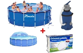 Bazén Florida 3,66x0,76 m. s filtrací Prostar 2 + podložka + zastínění