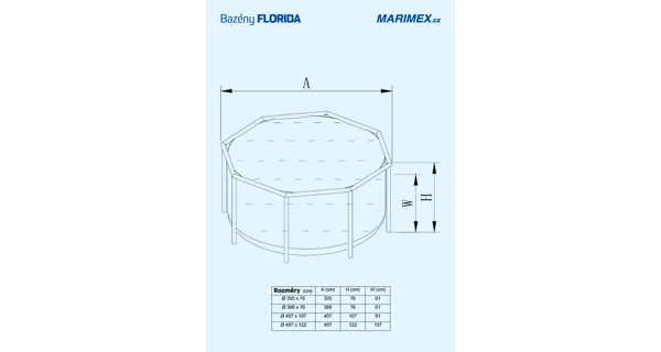 Bazén Florida 3,66x0,76 m s pískovou filtrací