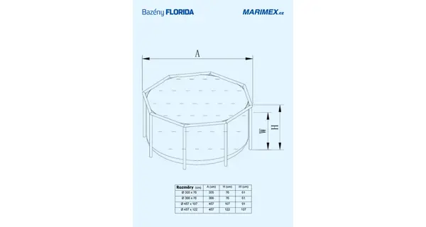 Bazén Florida 3,66x0,84 m s pískovou filtrací