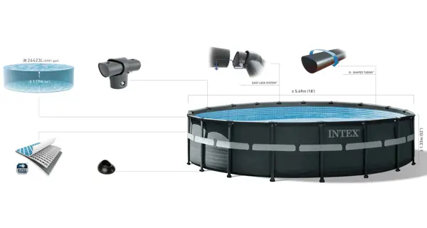 Bazén Florida Premium Grey 5,49x1,32 m s pískovou filtrací a příslušenstvím