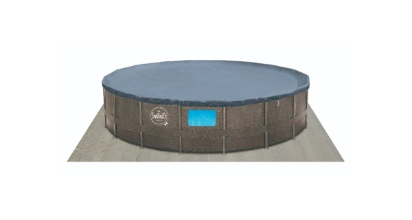 Bazén Florida SWING 4,57x1,22 m s kartušovou filtrací a příslušenstvím - motiv HNĚDÝ RATAN + okno