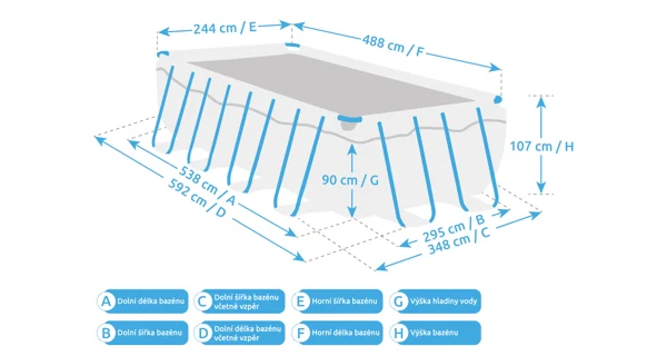 Bazén Florida SWING 4,88x2,44x1,07m s kartušovou filtrací a příslušenstvím