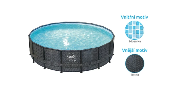 Bazén Florida  SWING 5,49x1,32m bez příslušenství - motiv RATAN