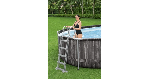 Bazén Florida SWING 6,10x3,66x1,22m s kartušovou filtrací a příslušenstvím - motiv Tmavé dřevo