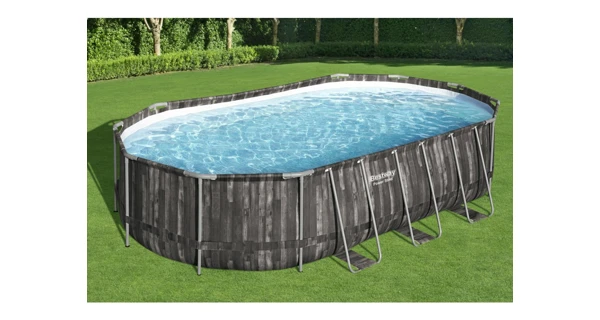 Bazén Florida SWING 6,10x3,66x1,22m s kartušovou filtrací a příslušenstvím - motiv Tmavé dřevo