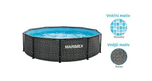 Bazén Marimex Florida 3,05x0,76 m s kartušovou filtrací a příslušenstvím - motiv RATAN
