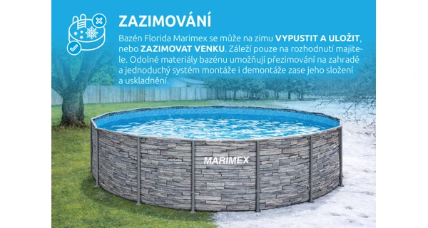 Bazén Marimex Florida 3,05x0,91 m bez příslušenství - motiv KÁMEN