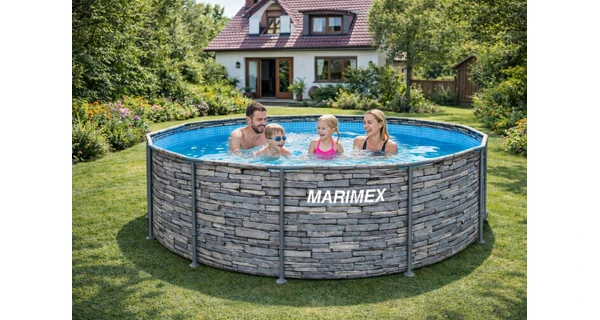 Bazén Marimex Florida 3,05x0,91 m s pískovou filtrací - motiv KÁMEN