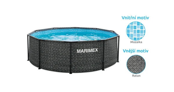 Bazén Marimex Florida 3,05x0,91 m s pískovou filtrací - motiv RATAN