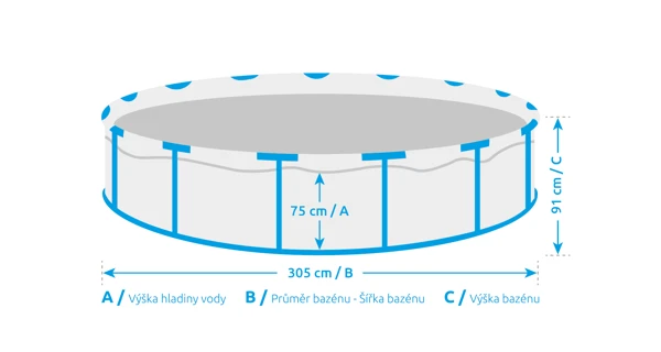 Bazén Marimex Florida 3,05x0,91 m se zabudovaným skimmerem - motiv TEAK (poškozený obal)