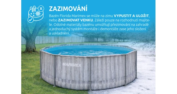 Bazén Marimex Florida 3,05x0,91 m se zabudovaným skimmerem - ŠEDÉ DŘEVO