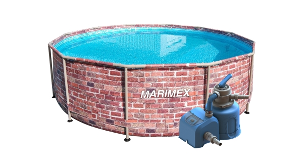 Bazén Marimex Florida 3,66x0,99 m s pískovou filtrací - motiv CIHLA