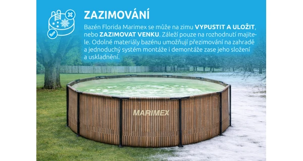 Bazén Marimex Florida 3,66x0,99 m se zabudovaným skimmerem - motiv TEAK