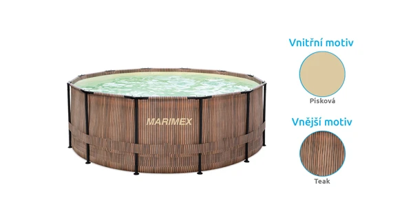Bazén Marimex Florida 3,66x0,99 m se zabudovaným skimmerem - motiv TEAK (poškozený obal)