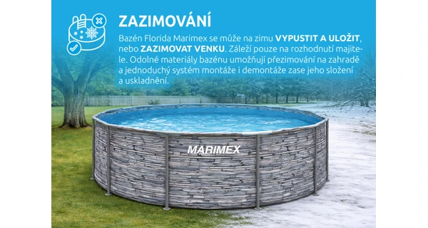 Bazén Marimex Florida 3,66x1,22 m bez příslušenství - motiv KÁMEN (model 2025)