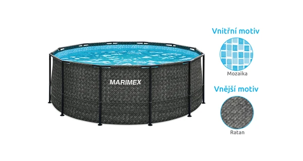 Bazén Marimex Florida 3,66x1,22 m s pískovou filtrací - motiv RATAN