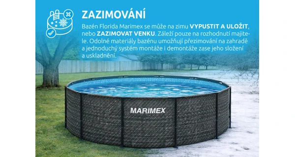 Bazén Marimex Florida 3,66x1,22 m se zabudovaným skimmerem - motiv RATAN (poškozený obal)