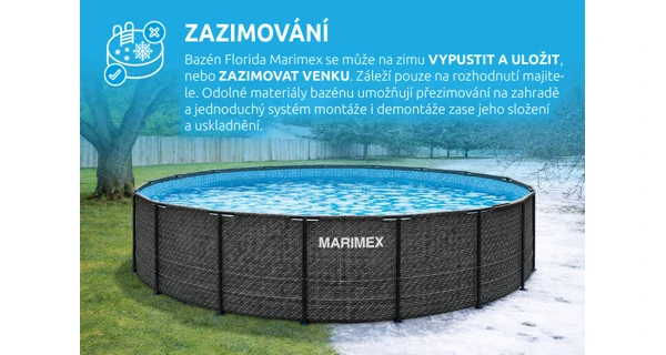 Bazén Marimex Florida 4,57x1,32 m s pískovou filtrací - motiv RATAN