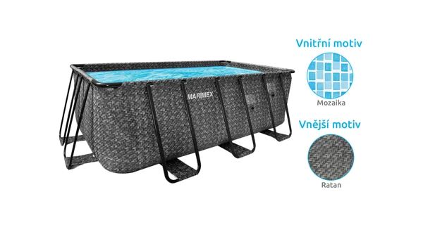 Bazén Marimex Florida Premium 2,15x4,00x1,22 m bez příslušenství - motiv RATAN (poškozený obal)