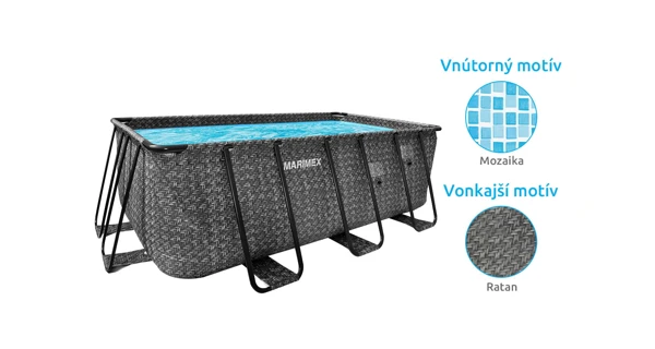 Bazén Marimex Florida Premium 2,15x4,00x1,22 m s pískovou filtrací a příslušenstvím - motiv RATAN