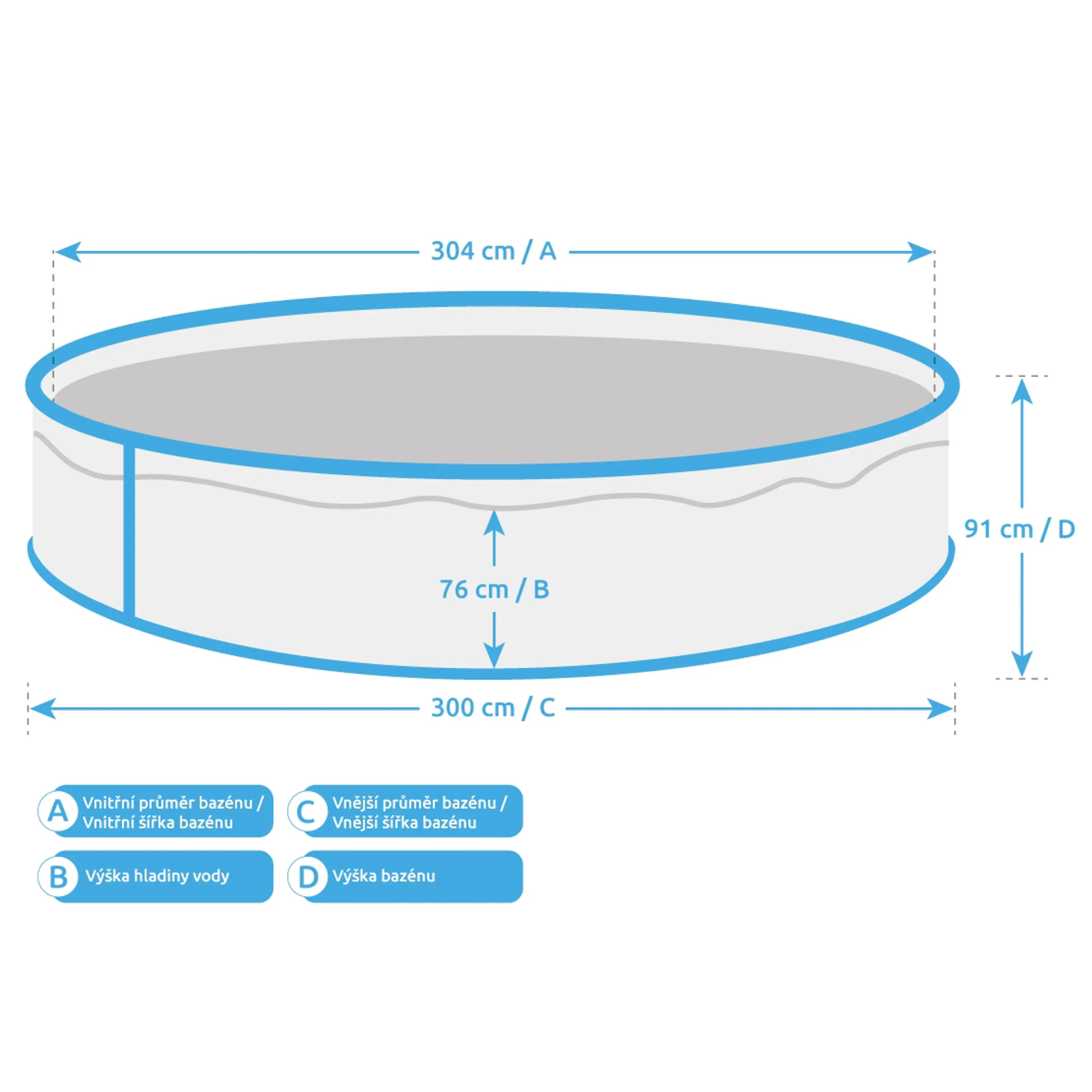 Marimex | Bazén Orlando 3,05x0,91 m s příslušenstvím - motiv šedý | 10303042 Obrázek