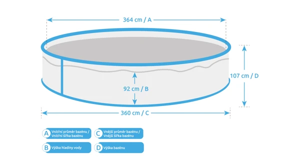 Bazén Marimex Orlando 3,66x1,07 m s příslušenstvím - motiv RATAN