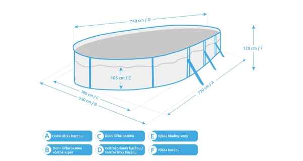 Bazén Marimex Orlando Premium DL 3,66x7,32x1,22 m s pískovou filtrací a příslušenstvím