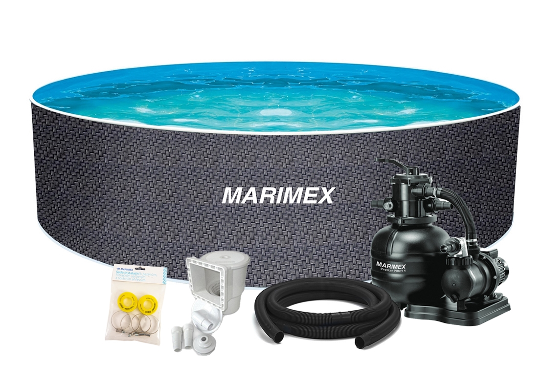 Marimex Bazén Orlando 3,66x1,22 m s pískovou filtrací a příslušenstvím - motiv RATAN - 19900127