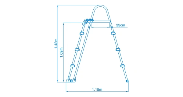 Bezpečnostní schůdky k bazénům - výška stěny do 1,07 m