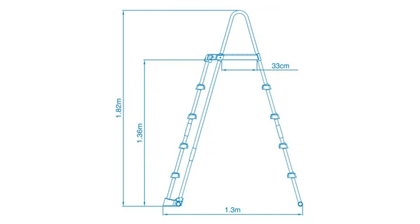 Bezpečnostní schůdky k bazénům - výška stěny do 1,32 m