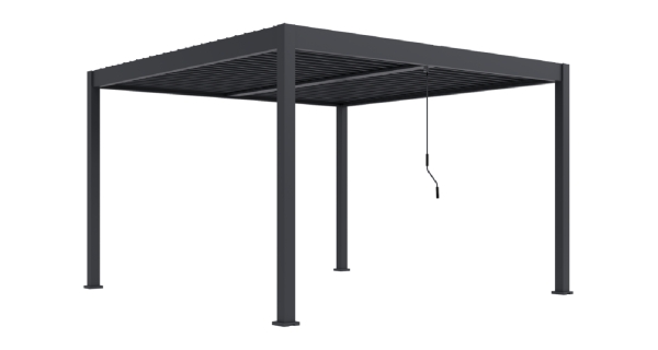 Bioklimatická pergola INTRO DUO 4x4 m, hliník - volně stojící