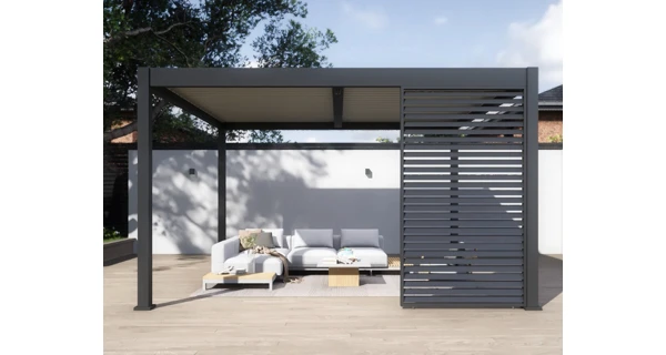 Bioklimatická pergola INTRO DUO 4x4 m, hliník - volně stojící