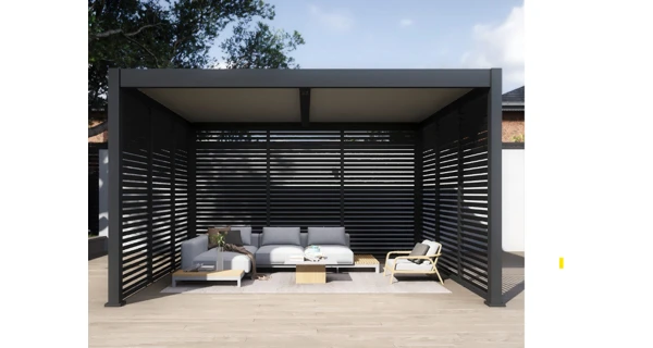 Bioklimatická pergola INTRO DUO 4x4 m, hliník - volně stojící