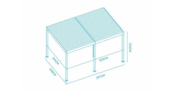 Bioklimatická pergola INTRO DUO 6x4 m, hliník - volně stojící