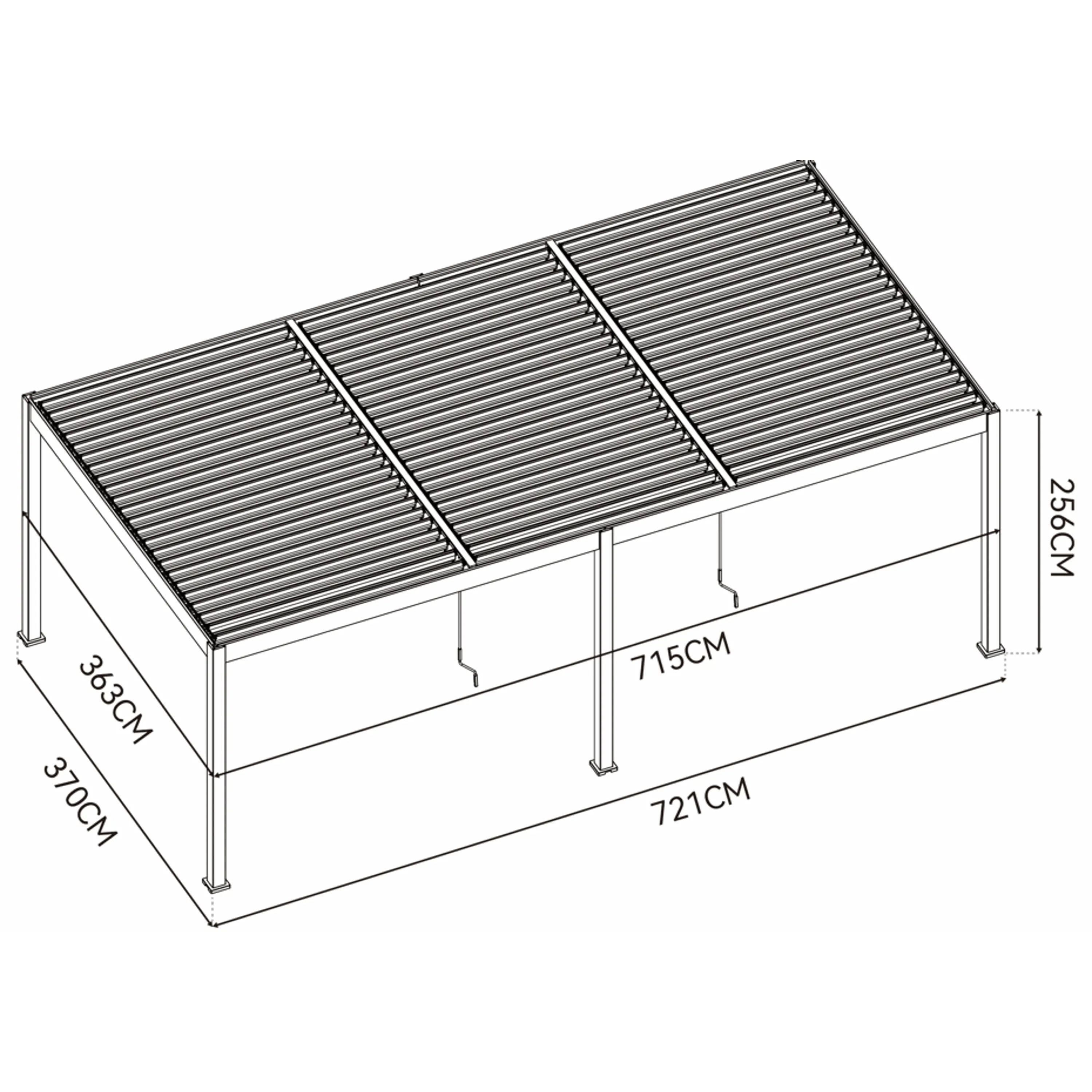 Bioklimatická pergola 7,2x3,6 m INTRO DUO Rojaplast Obrázek