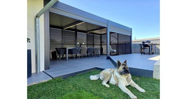 Bioklimatická pergola INTRO DUO 7,2x3,6 m, hliník - volně stojící