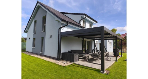 Bioklimatická pergola INTRO DUO 8x4 m, hliník - volně stojící