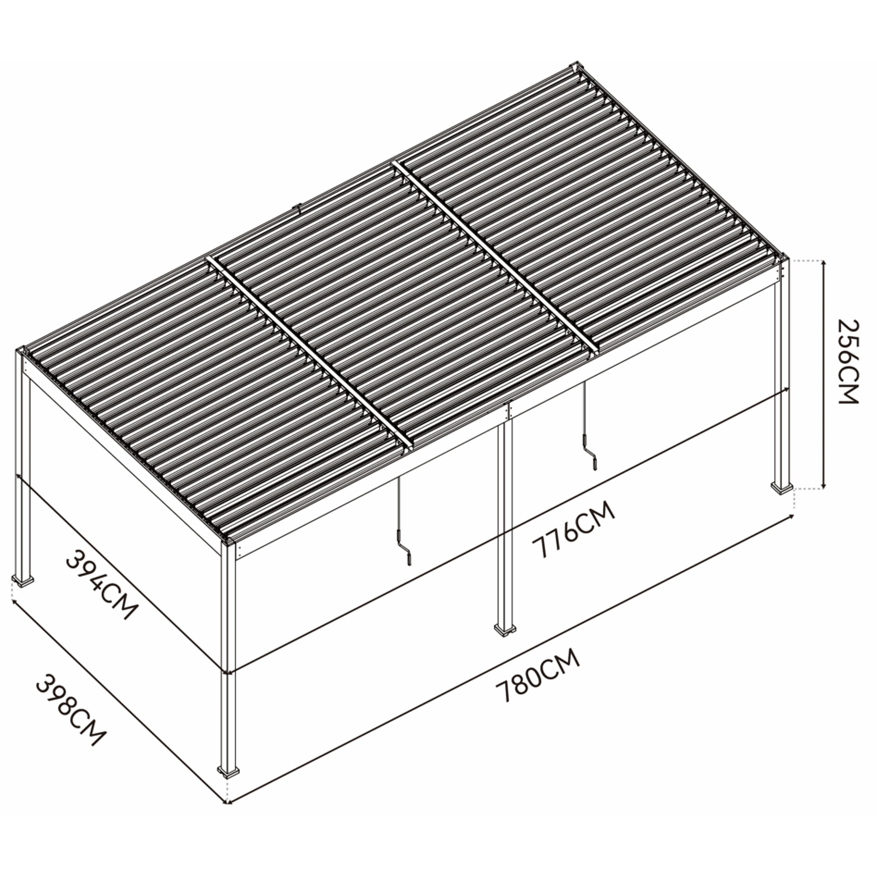 Bioklimatická pergola 8x4 m INTRO DUO Rojaplast Obrázek