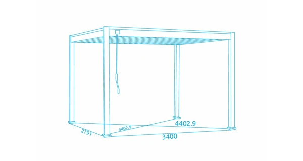 Bioklimatická pergola INTRO NEO 3,6x3 m, hliník/ocel - volně stojící
