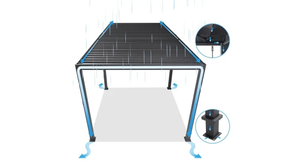 Bioklimatická pergola INTRO NEO 3,6x3 m, hliník/ocel - volně stojící