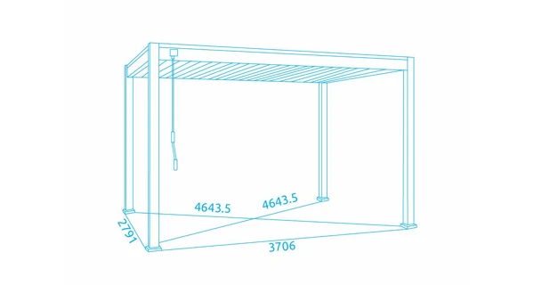 Bioklimatická pergola INTRO NEO 4x3 m, hliník - volně stojící