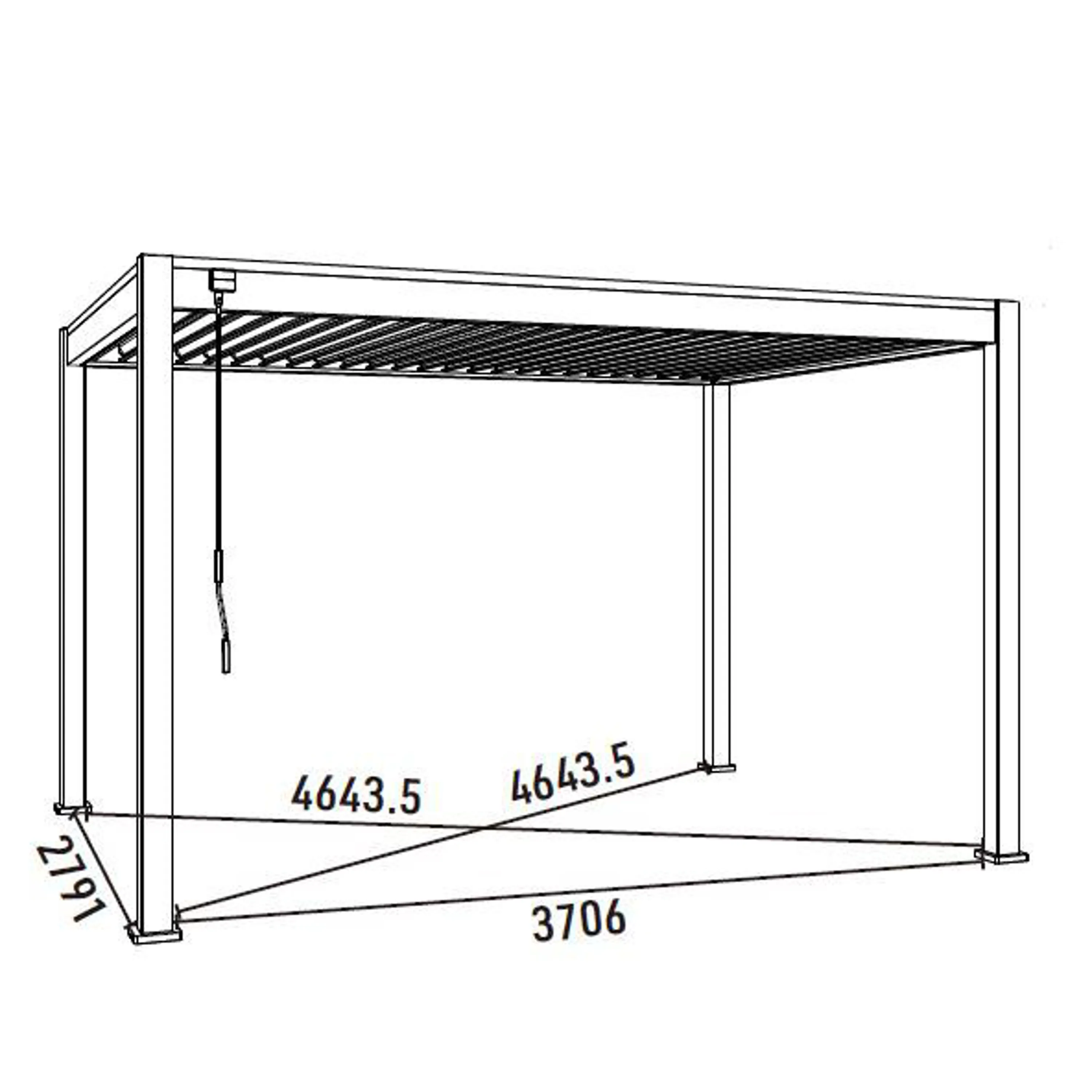 Bioklimatická pergola INTRO NEO 4x3 m volně stojící Rojaplast Obrázek