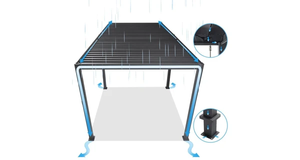 Bioklimatická pergola INTRO NEO 4x3 m, hliník - volně stojící